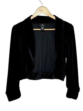 Lemmie for Nina Leonard Black Open Cropped Cardigan  Size L